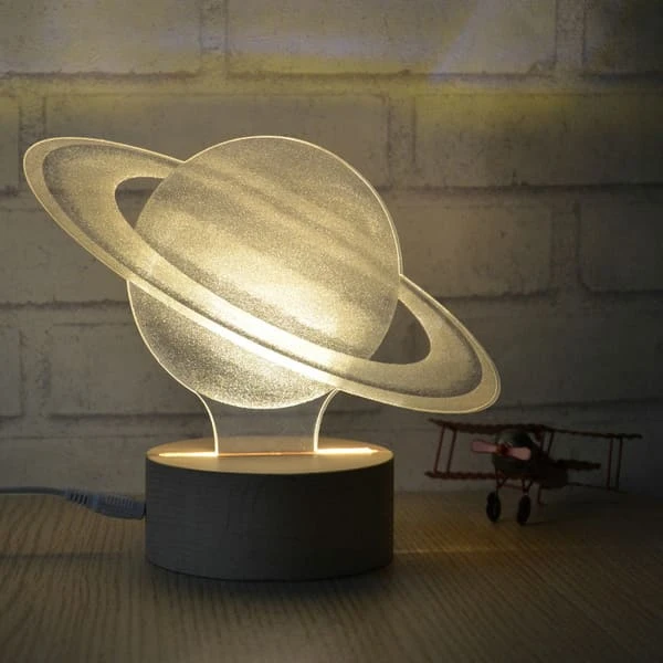 Lampe Planète Saturne En Bois 4 Lampe Planète Saturne En Bois – Image 2